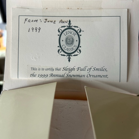 Lenox Snowman Ornament Set with Gold and Green Accents - Picture 4 of 10